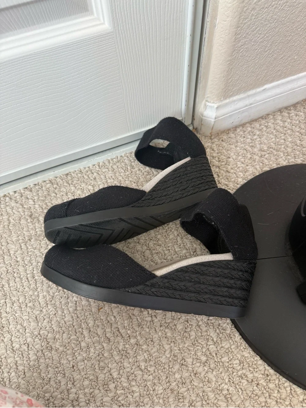 Charleston Shoe Co. Black Espadrille Wedges